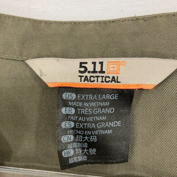 5.11 Tactical Women's size XL Olive Green Split Neck Leslie Button Down - Picture 2 of 9